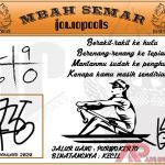 Syair HK Mbah Semar 28 Januari 2020