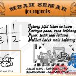 Syair HK Mbah Semar 08 April 2020
