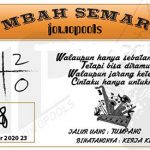 Syair HK Mbah Semar 23 November 2020