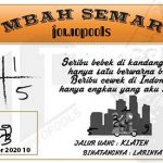 Syair HK Mbah Semar 10 November 2020