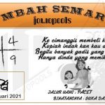 Syair HK Mbah Semar 22 Januari 2021