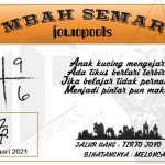 Syair HK Mbah Semar 09 Januari 2021