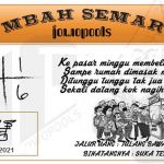 Syair HK Mbah Semar 21 Mei 2021