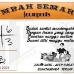 Syair HK Mbah Semar 22 Juli 2021