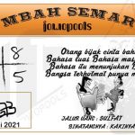 Syair HK Mbah Semar 31 Juli 2021