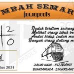 Syair HK Mbah Semar 02 Agustus 2021