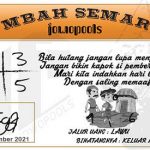 Syair HK Mbah Semar 19 September 2021