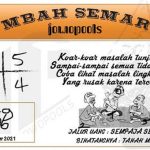 Syair HK Mbah Semar 22 Oktober 2021