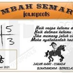 Syair HK Mbah Semar 08 Oktober 2021