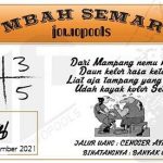 Syair HK Mbah Semar 06 Desember 2021