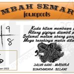 Syair HK Mbah Semar 09 Januari 2022