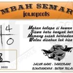Syair SD Mbah Semar 02 Juli 2022