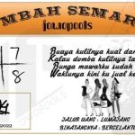 Syair SD Mbah Semar 07 Juli 2022