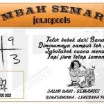 Syair SGP Mbah Semar 26 Agustus 2022