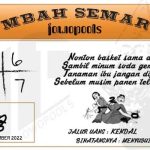 Syair SD Mbah Semar 09 September 2022