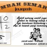 Syair SD Mbah Semar 21 September 2022