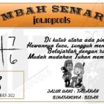 Syair SGP Mbah Semar 17 September 2022