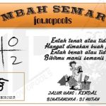 Syair SGP Mbah Semar 19 September 2022