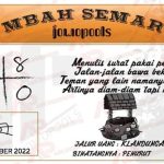 Syair SDY Mbah Semar 14 Oktober 2022