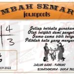 Syair SDY Mbah Semar 27 Oktober 2022