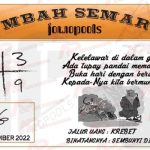 Syair SGP Mbah Semar 13 November 2022