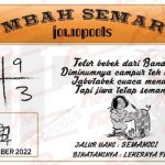 Syair SDY Mbah Semar 03 Desember 2022