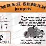 Syair SDY Mbah Semar 15 Februari 2023